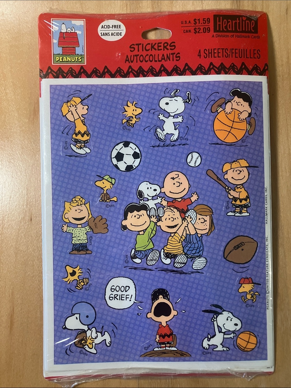 Peanuts Sports Sticker Sheet - Heartline Hallmark
